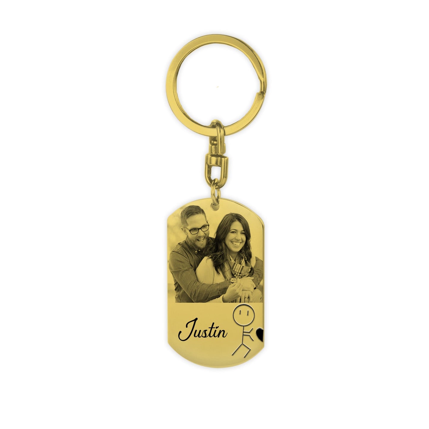 Couple Keychain Customized Photo - Funny Heart Matching Keyring