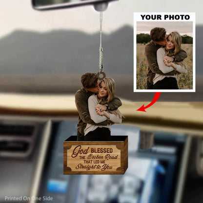 Personalized Car Hanging Ornament - Gift For Couple