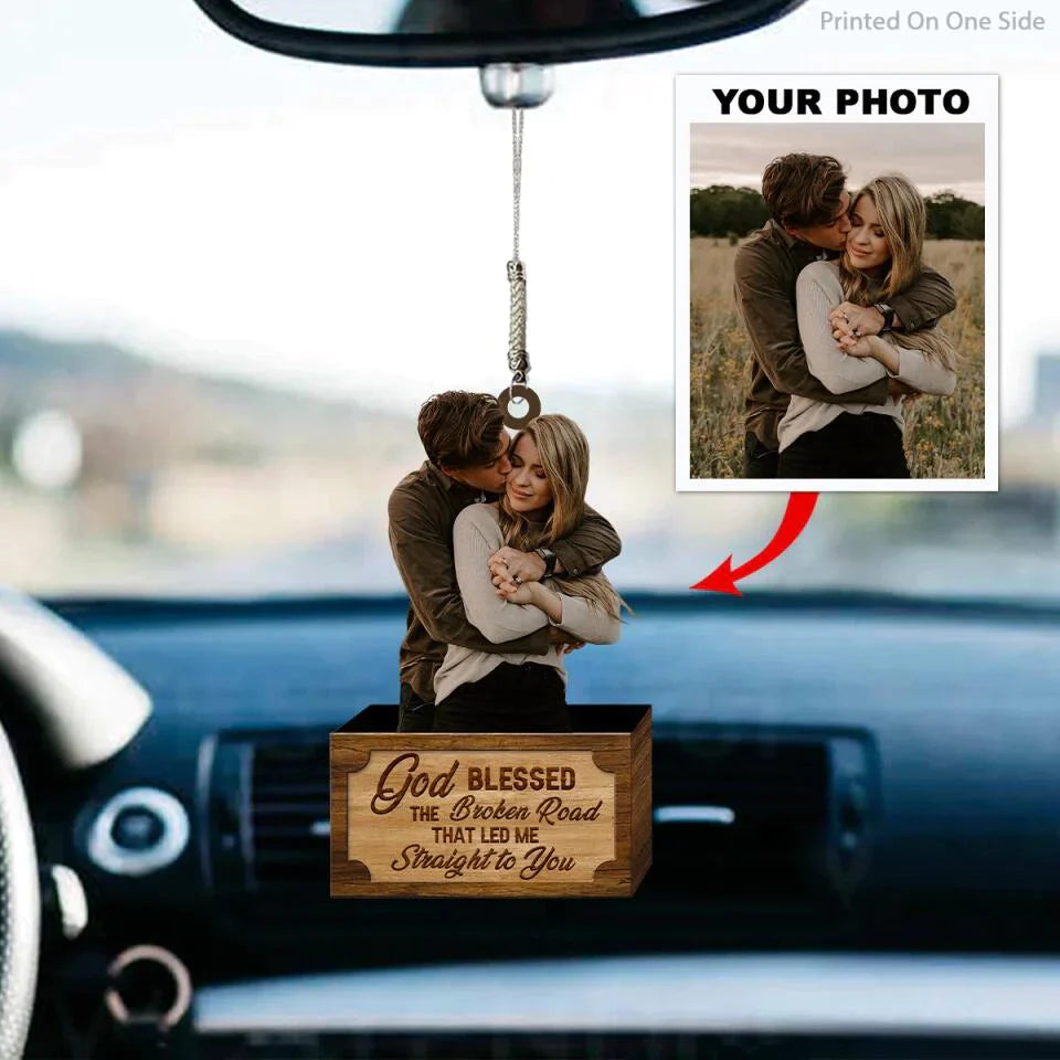 Personalized Car Hanging Ornament - Gift For Couple