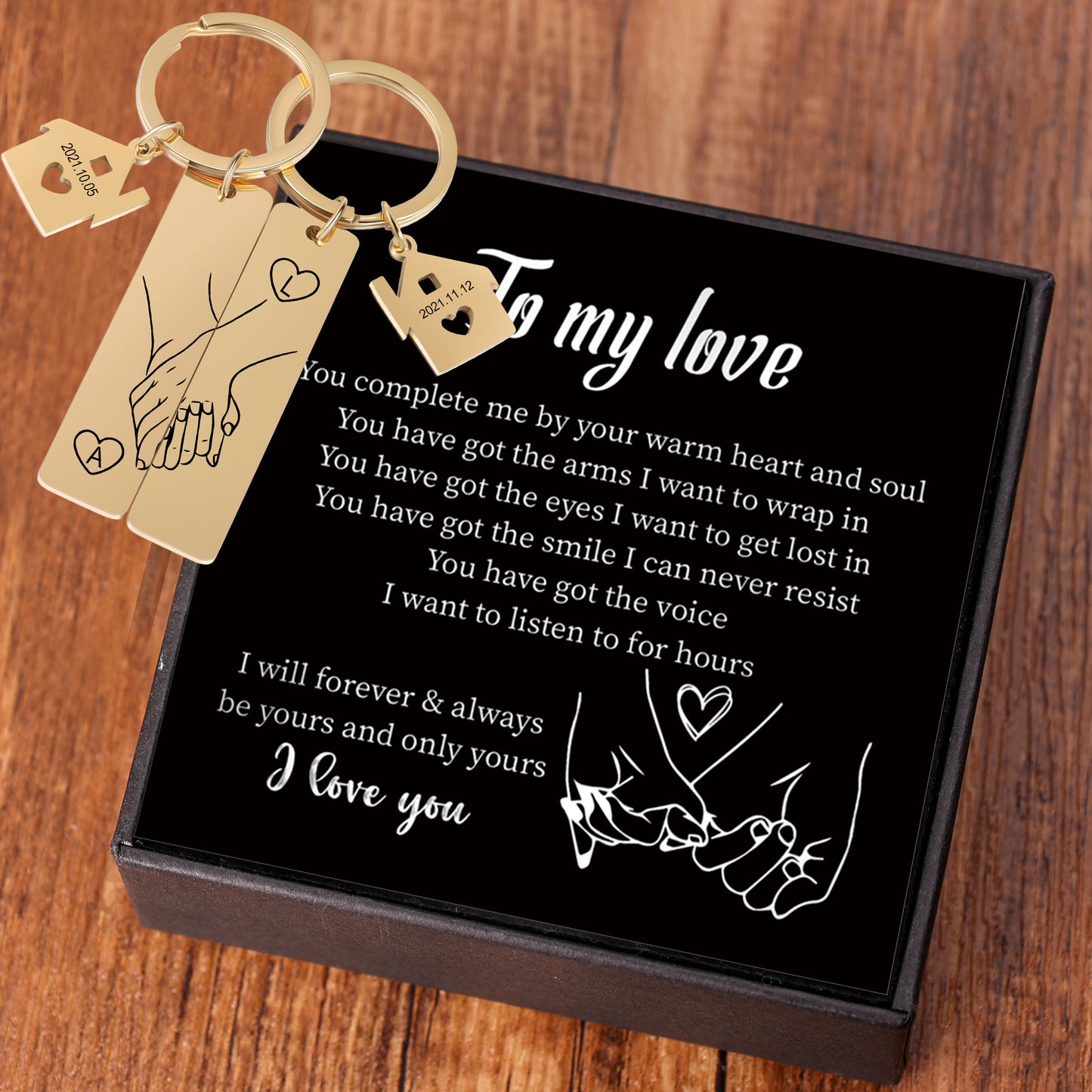 Set Personalized Date Initial Matching Couple Gifts