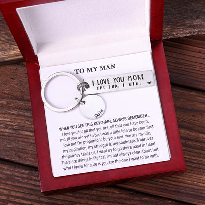 I Love You More Keychain Personalized Name Gifts for Couple