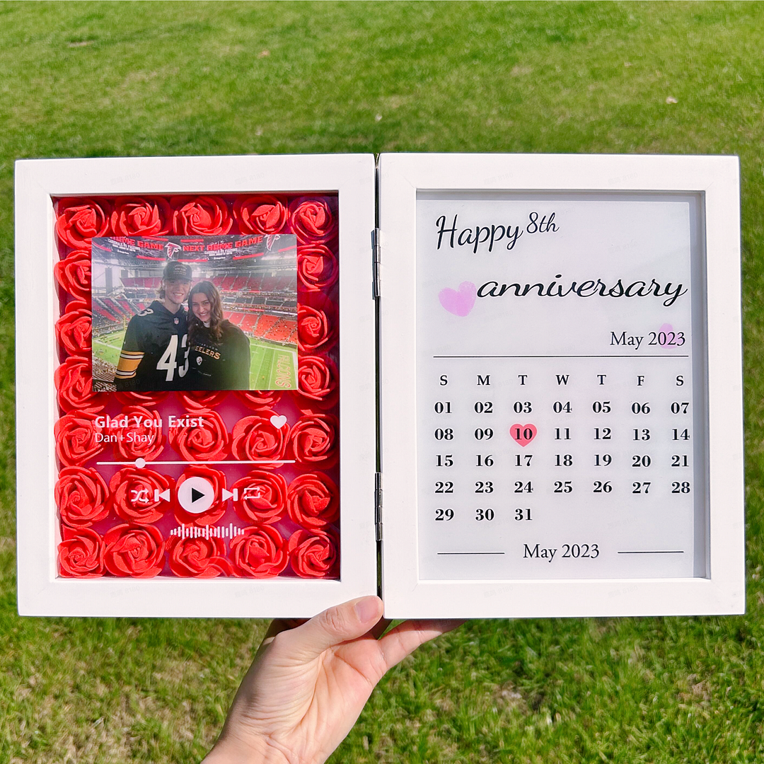 🌺New Custom Music Flowers Frame with Anniversary