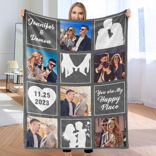 Custom Photo Blanket Couple Love Blanket Valentine's Day Gift