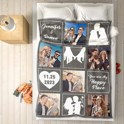 Custom Photo Blanket Couple Love Blanket Valentine's Day Gift