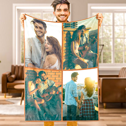 Personalized Collage Photo Blanket Photo Album Blanket Gifts for Lovers