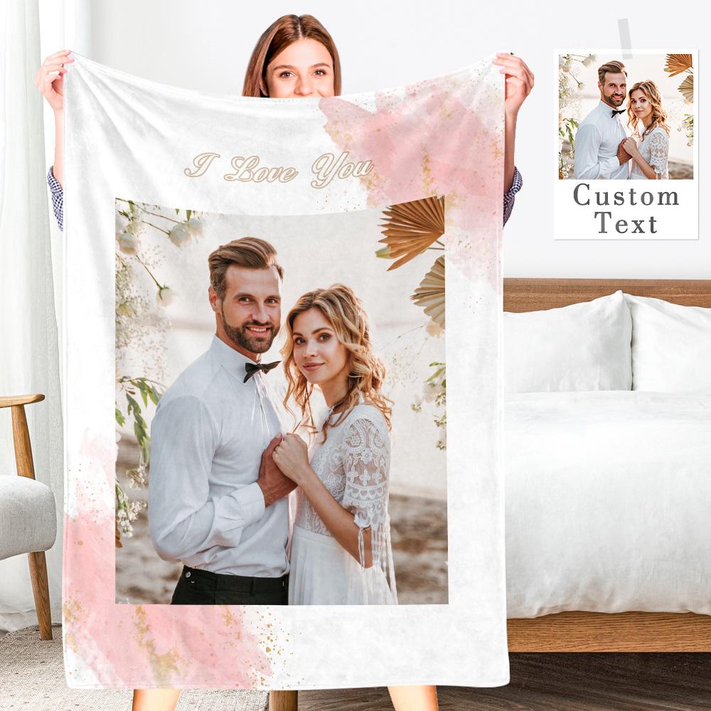 Personalized Photo Collage Blanket Soft Flannel Gift for Her