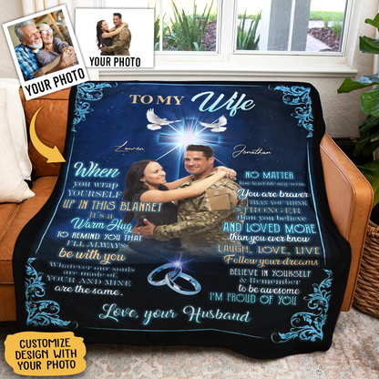 Personalized Blankets With Names And Pictures - To My Wife No Matter How Hard Life May Seem - Husband To Wife