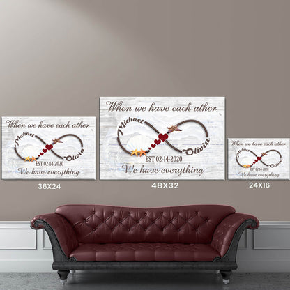 Infinity Anniversary Names Premium Canvas Poster