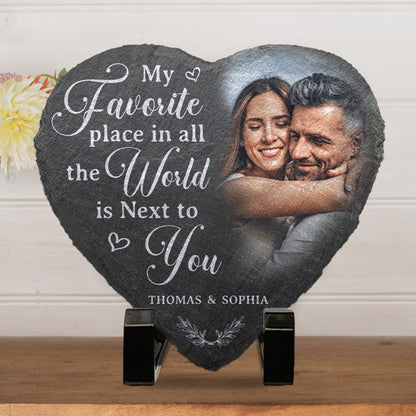 Couple Personalized Custom Heart Shaped Stone With Stand