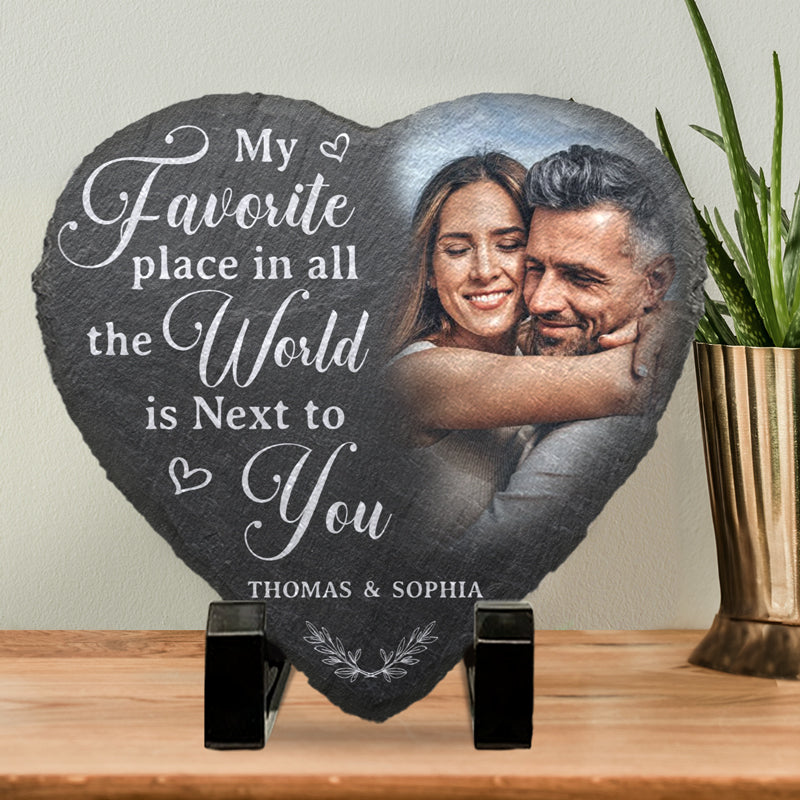 Couple Personalized Custom Heart Shaped Stone With Stand