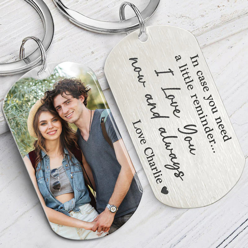 I Love You Now And Always, Personalized Keychain, Anniversary Gifts For Couple