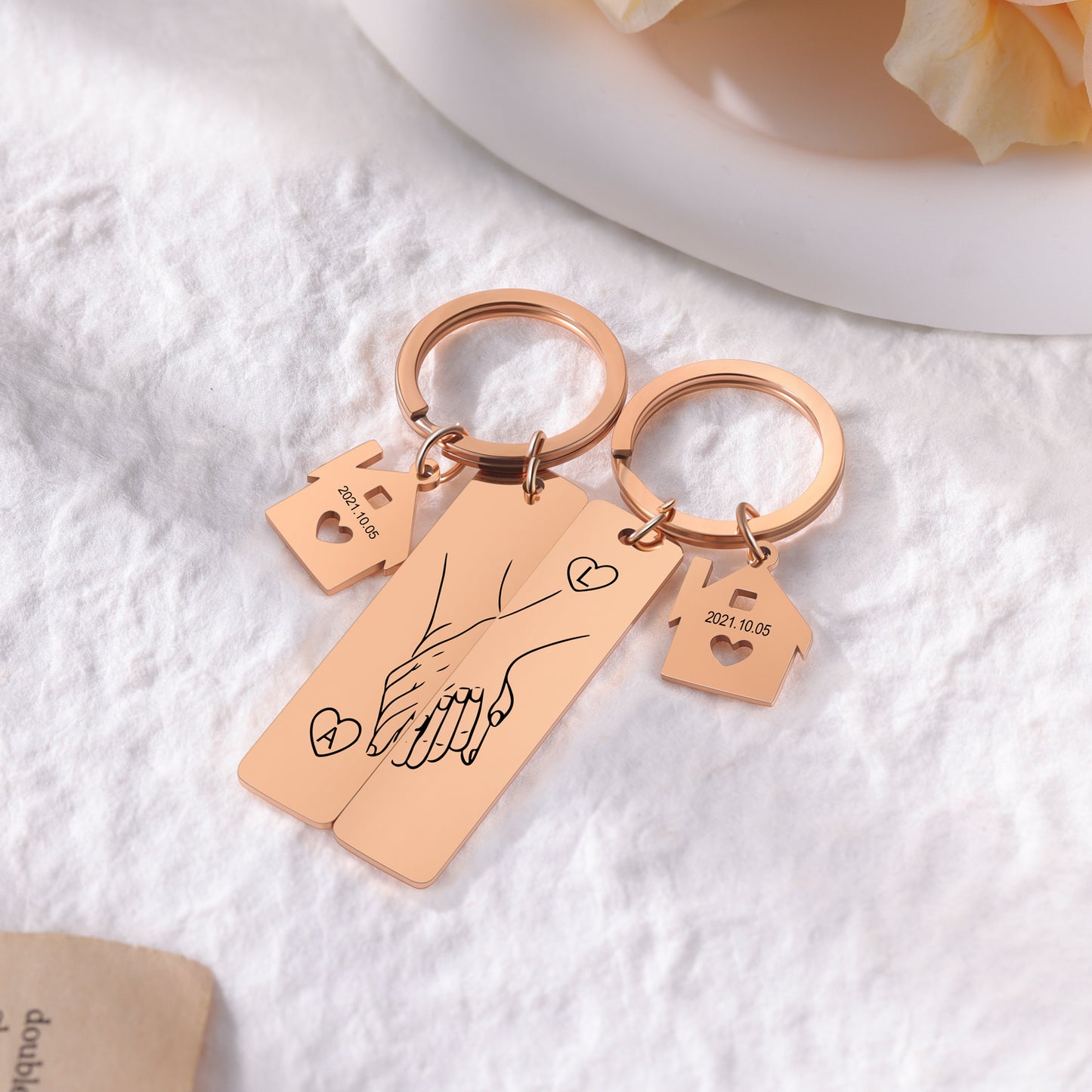 Set Personalized Date Initial Matching Couple Gifts