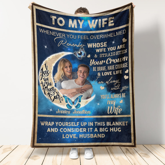 Custom Picture Quilt - To My Wife I Am Always With You - Husband To Wife, Mother's Day Gift For Wife