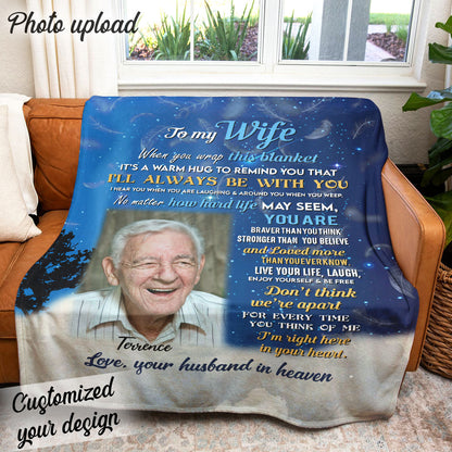 I'm Right Here In Your Heart - Personalized Blanket - Memorial Gift For Wife, Mother