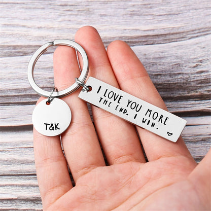 I Love You More Keychain Personalized Name Gifts for Couple