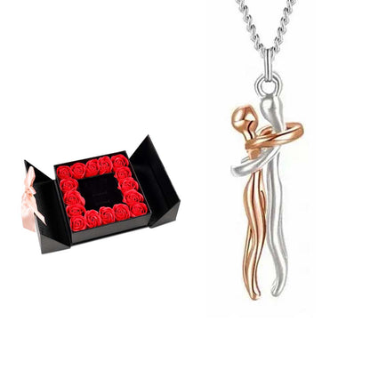 Valentine's Day Gift Couple Hug Pendant Necklace