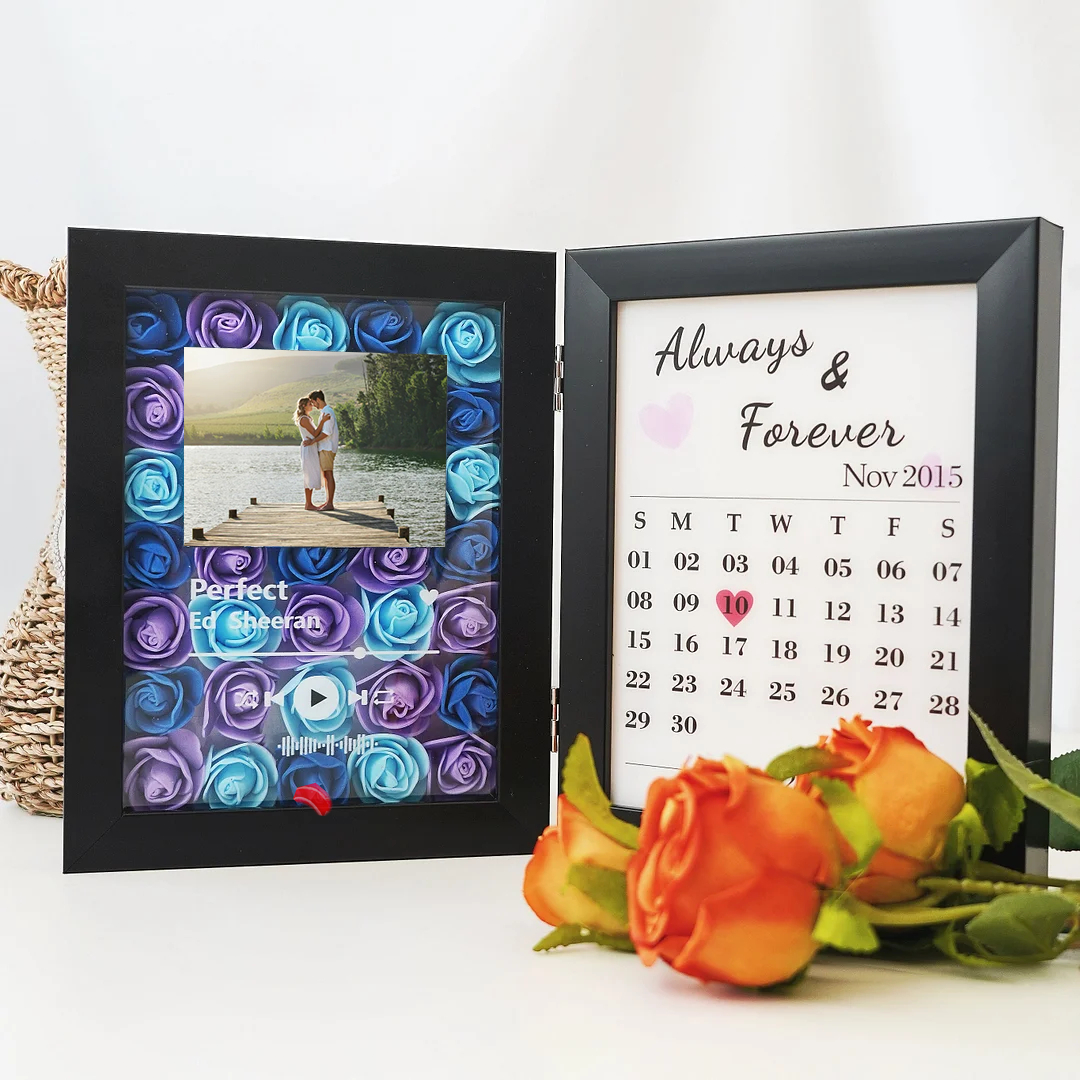 🌺New Custom Music Flowers Frame with Anniversary