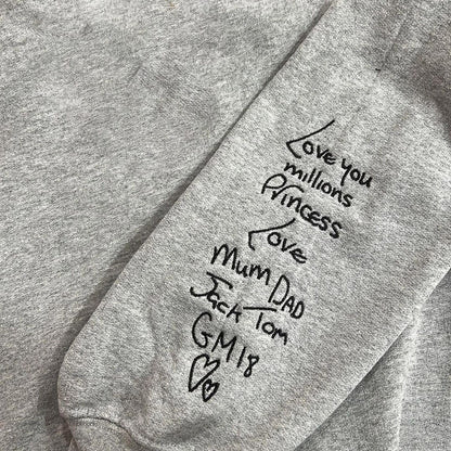 Custom Embroidered Handwriting Hoodie