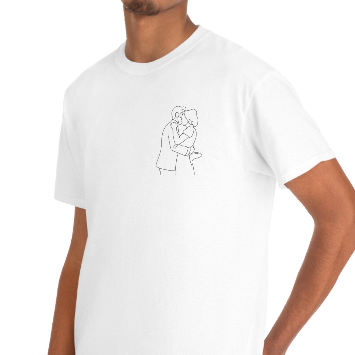 Custom Embroidered Line Drawing T-shirt